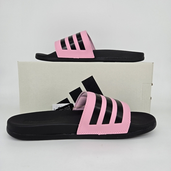 New adidas Adilette Comfort Slides True Pink Core Black Men\'s Shoes Size 11